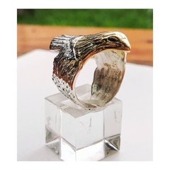 Anillo águila realizado a mano en oro 18k. y plata 925 (A pedido) - comprar online