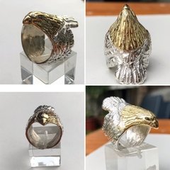 Anillo águila realizado a mano en oro 18k. y plata 925 (A pedido) en internet