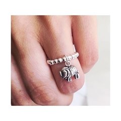 Anillo elastizado con dije -plata 925