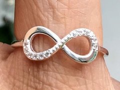 Anillo infinito plata 925 cubic zirconia