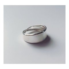 Anillo ancho liso - plata 925