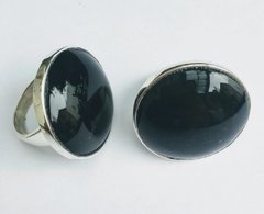 Anillo grande: Piedra "obsidiana arco iris" - plata 925 - Realizado a mano