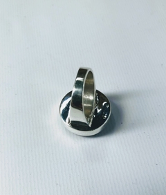 Anillo piedra onix redonda - plata 925 en internet