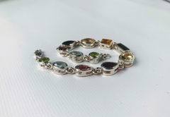 Pulsera doce piedras preciosas- plata 925 ( A pedido) - comprar online