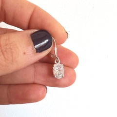 Aros largos cristal cubic zirconia - plata 925 - Marta Escobar Joyas de Autor