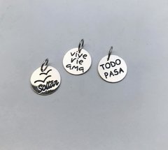 Dije Chapitas con frases- Plata 925