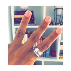 Anillo convexo con doble líneas - plata 925