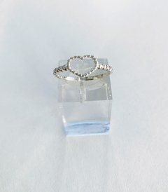 Anillo corazocitos hueco  - plata 925