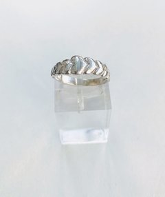 Anillo: Corazones superpuestos - plata 925