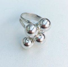 Anillo cuentas fijas - plata 925