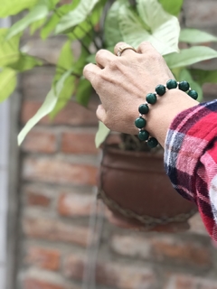 Pulsera cierre timón- piedra Malaquita - comprar online