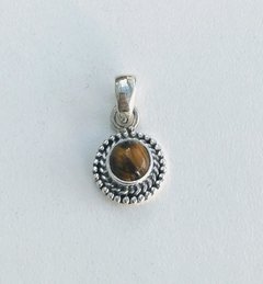 Dije pequeño piedra ojo de tigre - plata 925