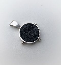 Dije plano: piedra turmalina negra- plata 925 (A pedido) - comprar online