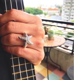 Anillo inflado Estrella de Mar- plata 925