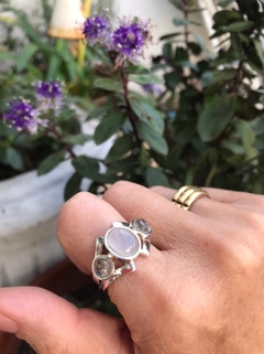 Anillo exclusivo - Piedra de la luna y citrinos