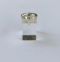 Anillo rayas diagonales - plata 925