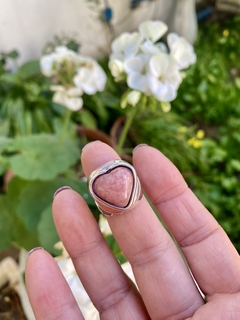 Anillo sello: Corazón rodocrosita - comprar online