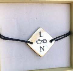 Pulsera: Iniciales de la familia o pareja - plata 925 ( a pedido) en internet