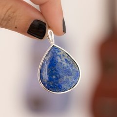 Dije gota piedra lapislazuli - plata 925 (A pedido) - comprar online