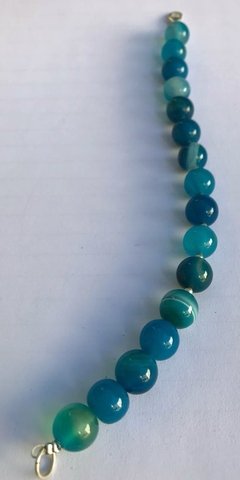 Pulsera piedras ágatas azules - plata 925