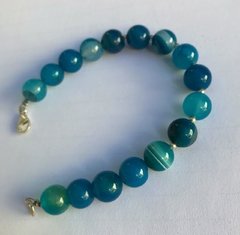 Pulsera piedras ágatas azules - plata 925 - comprar online