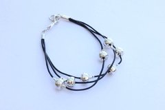 Pulsera cuero y plata 925 (A pedido)