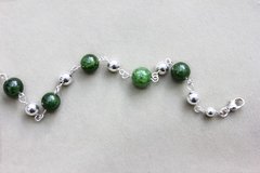 Pulsera cuentas de plata y jade (A pedido)