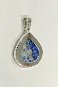 Dije gota piedra lapislazuli - plata 925 (A pedido) en internet