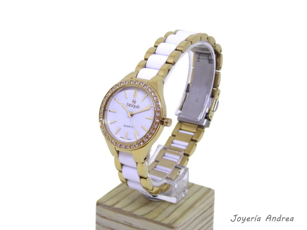 Reloj Mujer Blaque Dorado con Zircones - Joyeria Andrea