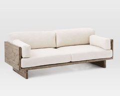 Sillón Cushion 2 cuerpos sustentable en madera y textil fibras naturales