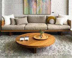 Sillón Cushion 3 cuerpos sustentable en madera y textil fibras naturales - comprar online