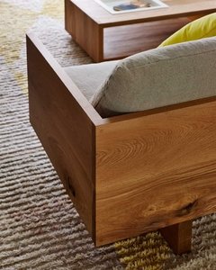 Sillón Cushion 2 cuerpos sustentable en madera y textil fibras naturales - comprar online