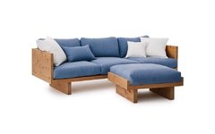 Sillón Cushion 2 cuerpos sustentable en madera y textil fibras naturales - tienda online
