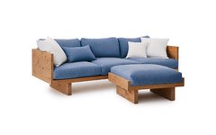 Sillón Cushion 3 cuerpos sustentable en madera y textil fibras naturales - tienda online
