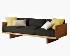 Sillón Cushion 2 cuerpos sustentable en madera y textil fibras naturales - FENIX manufactura de muebles