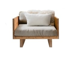 Sillón Cushion 2 cuerpos sustentable en madera y textil fibras naturales - comprar online