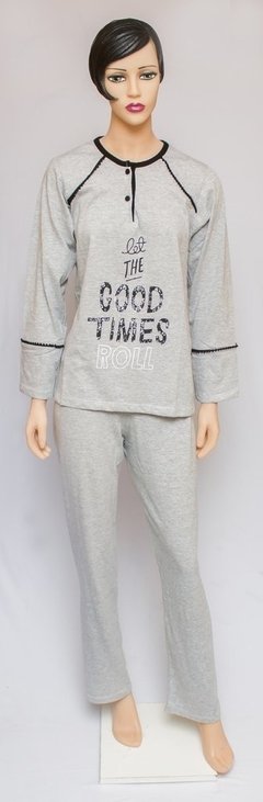 Pijama de Mujer Invierno Melange Algodón Con Pompón Talle 4 5 6 - comprar online