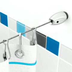 Tensor Cortina De Baño Oslo Mate con 12 Ganchos