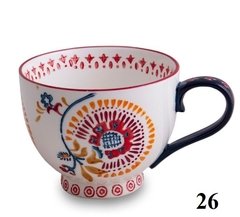 Taza Decorada con Relieve Pintada A Mano