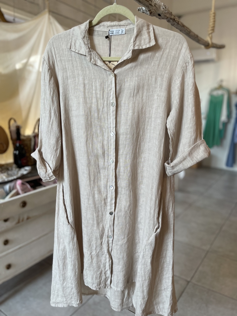 Moda Amalfitana - Vestidos camiseros de lino italiano