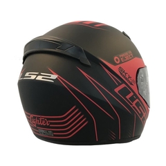 CASCOS LS2 352 ROOKIE LIGHTER - NEGRO ROJO MATE - Gibar Motos