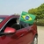 Bandeira do Brasil com Haste p/ Fixar Vidro de Carro - TAG SPORT