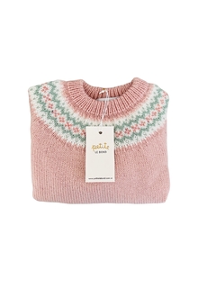 Sweater Petite con guarda rosa nude