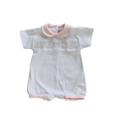 Art 123 Enterito pto smock blanco y rosa