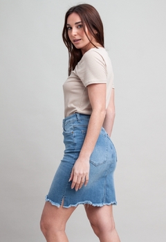 Pollera de Jeans Rigida - P173 - comprar online