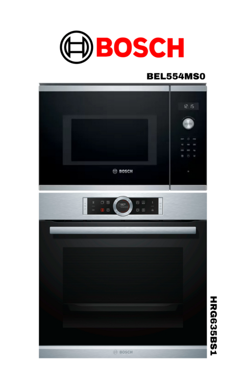 COMBO BOSCH MICROONDAS BEL554MS0 + HORNO ELEC. VAPOR HRG635BS1 (2309 - 9685)