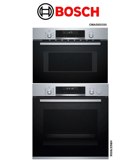 COMBO BOSCH MICROONDAS CMA585GS0 + HORNO BOSCH HRG5785S6 VAPOR (1848 - 5785)