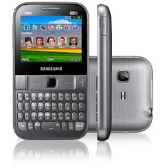Celular Samsung Chat 527 Prata QWERTY c/ Câmera 2MP, WI-FI, 3G, Bluetooth, MP3, Rádio FM, Fone e Cartão 2GB