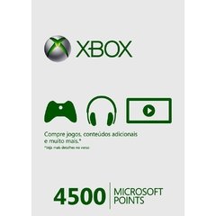 Cartão Microsoft Points de 4500 Pontos Para Xbox 360