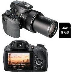 Câmera Digital Sony DSC-HX300 Preta 20.4 MP, Foto 3D, Zoom de 50x, Lentes Carl Zeiss, LCD 3,0", Visor EVF de 0,2", Vídeos Full HD + Cartão de 8Gb - comprar online